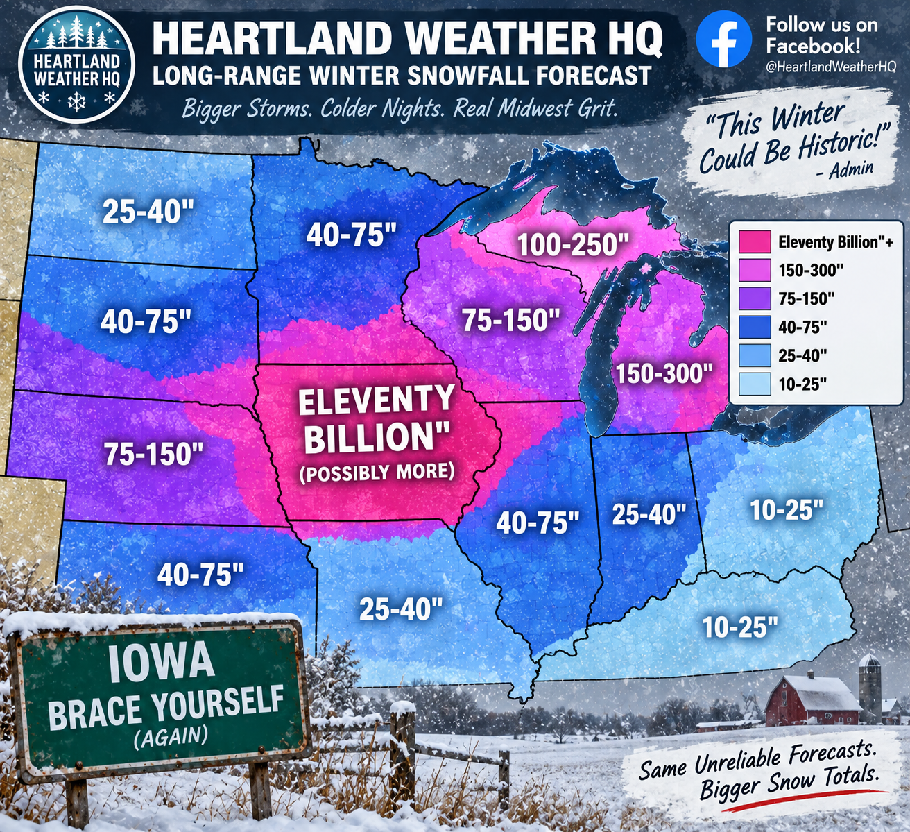 Random Facebook Page Predicts Eleventy Billion Inches Of Snow For Iowa
