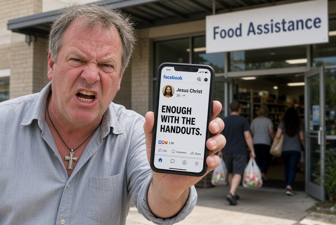 Local Man With Jesus Profile Photo Enraged Somebody Helped The Poor